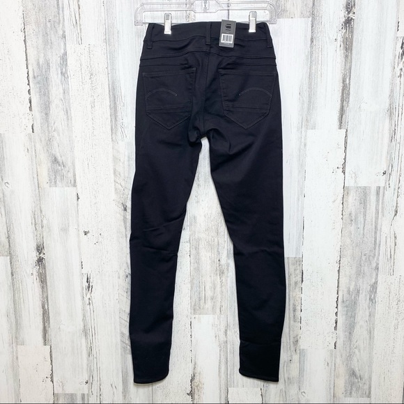 G-Star Raw D-STAQ Black Mid Rise Skinny Jeans NEw W24 L30 - Picture 12 of 14
